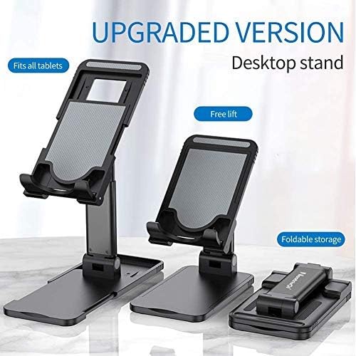 YaYa Cell Phone Stand, Multi-Angle Adjustable Desk Cell Phone Holder Mount Compatible with All Smartphones, iPad (Black)