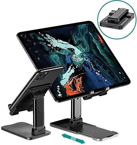 YaYa Cell Phone Stand, Multi-Angle Adjustable Desk Cell Phone Holder Mount Compatible with All Smartphones, iPad (Black)