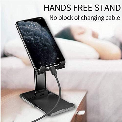 YaYa Cell Phone Stand, Multi-Angle Adjustable Desk Cell Phone Holder Mount Compatible with All Smartphones, iPad (Black)