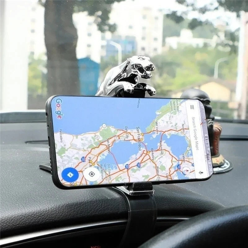 Car phone stand New Jaguar Cheetah HUD car phone stand Leopard phone GPS stand 360 degree installation adjustable clip stand