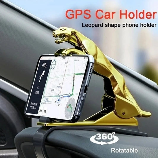 Car phone stand New Jaguar Cheetah HUD car phone stand Leopard phone GPS stand 360 degree installation adjustable clip stand