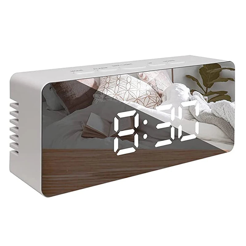 2024High Quality cool gadgets Led  Digital Snooze Display Time Desk Alarms Mirror Clocks Led Mirror Clock  Table alarms clock