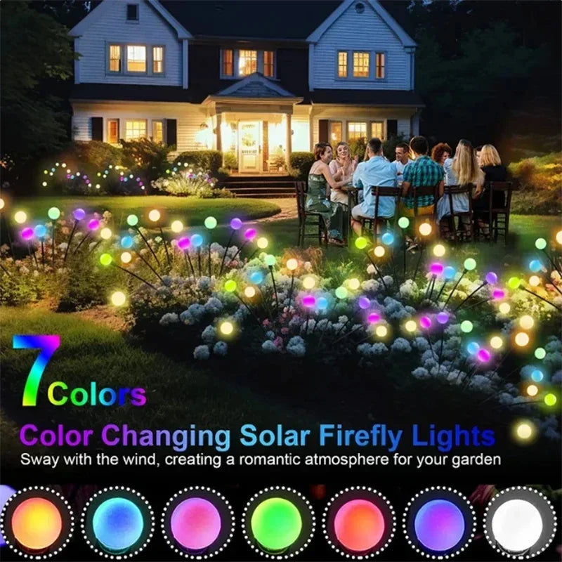 Solar Garden Lamp Outdoor Landscape Patio Decoration Lights 6/8 LEDs Waterproof Firework Firefly Lawn Lamps for Courtyard Street