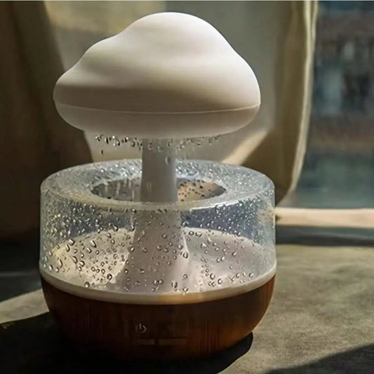 Colorful Rain Cloud Humidifier Mushroom Shape Sleep Atmosphere Lamp, Raindrop Light