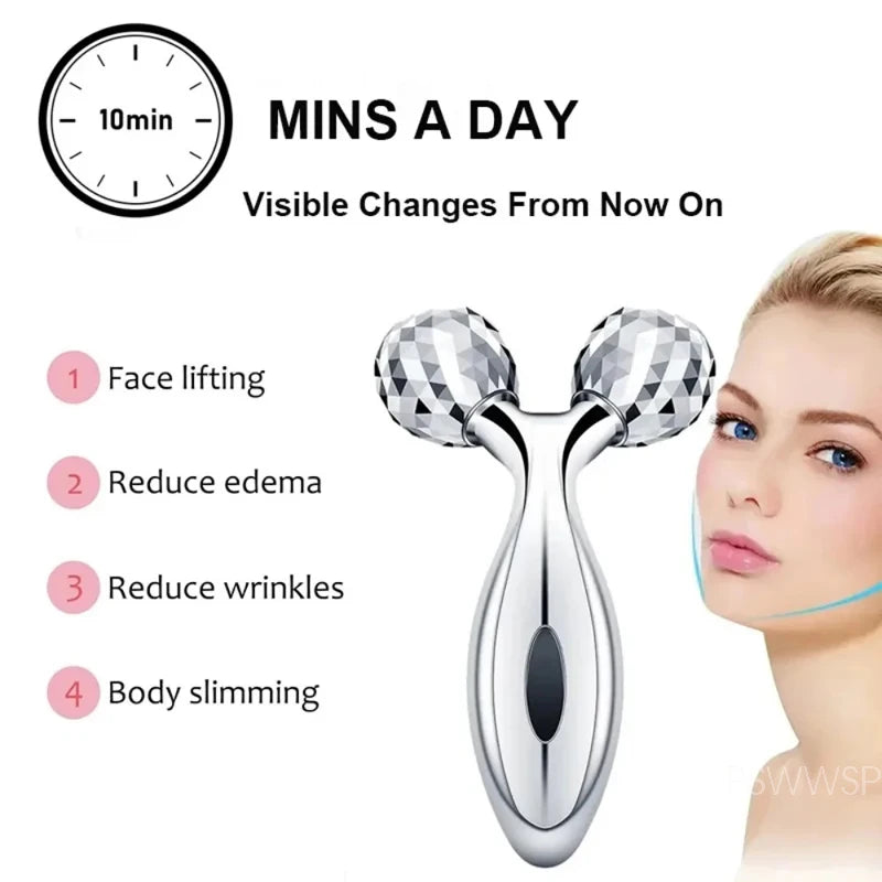 3D Facial Roller Massage Y Shape Face Lifting Massage 360 Rotate Full Body Musle Massage Relaxation Beauty Health Massge Roller