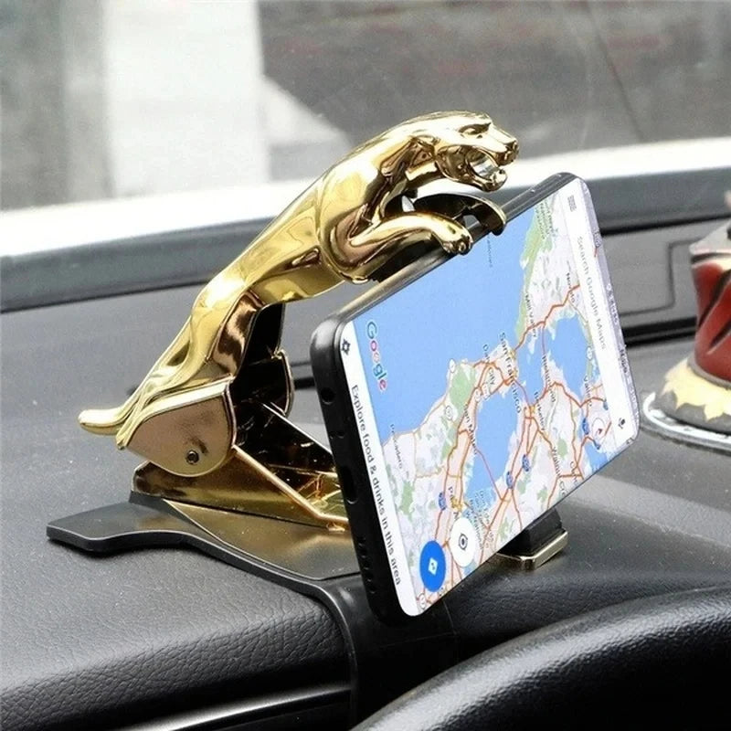 Car phone stand New Jaguar Cheetah HUD car phone stand Leopard phone GPS stand 360 degree installation adjustable clip stand