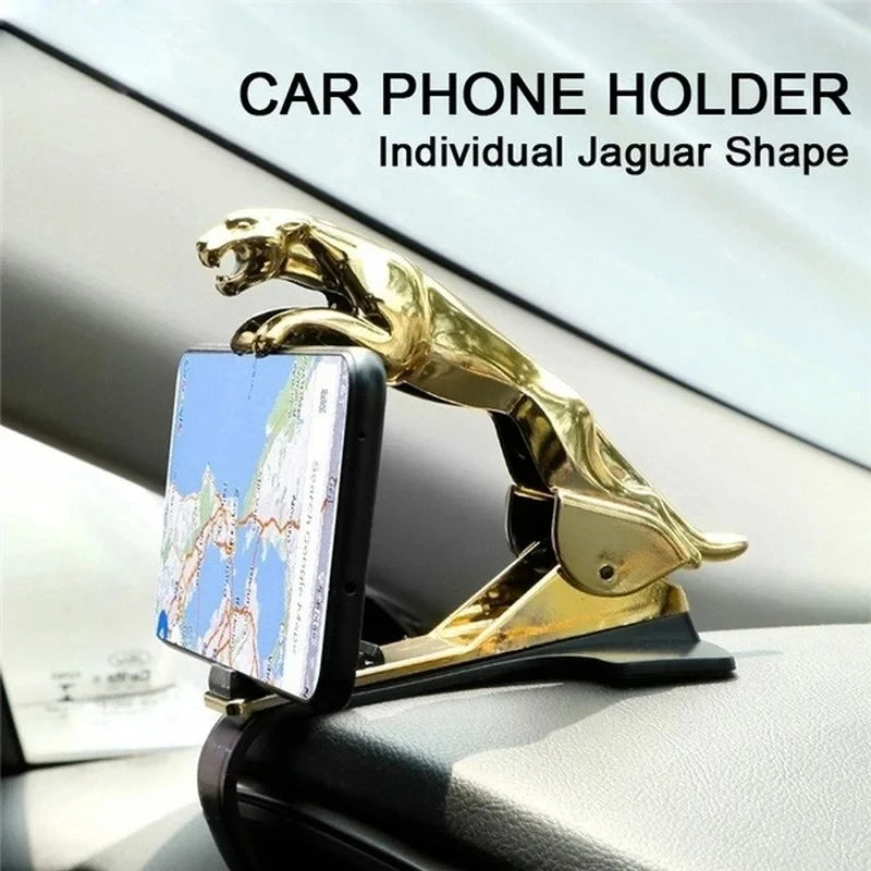 Car phone stand New Jaguar Cheetah HUD car phone stand Leopard phone GPS stand 360 degree installation adjustable clip stand