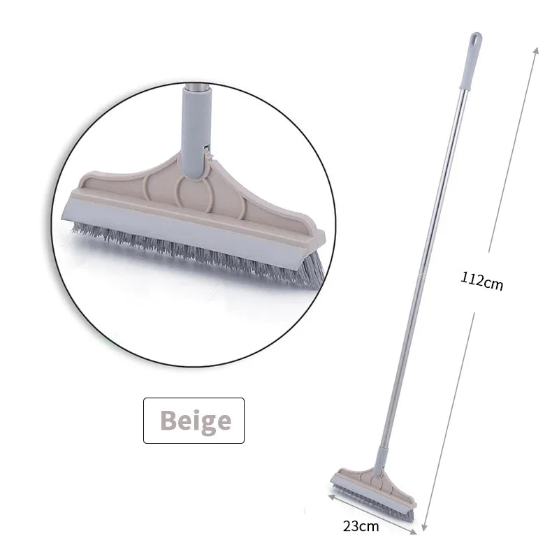 2 in 1 Adjustable V-Shape Cleaning Brush Floor Scrub Magic Broom With Long Handle and Squeegee Bathroom Tile Window Clean Tools