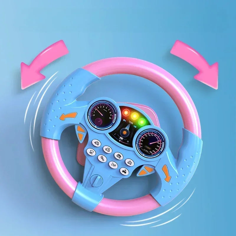 Shining Simulation Steering Wheel Toy Children Early Education Copilot Stroller Steering Wheel Vocal Toys