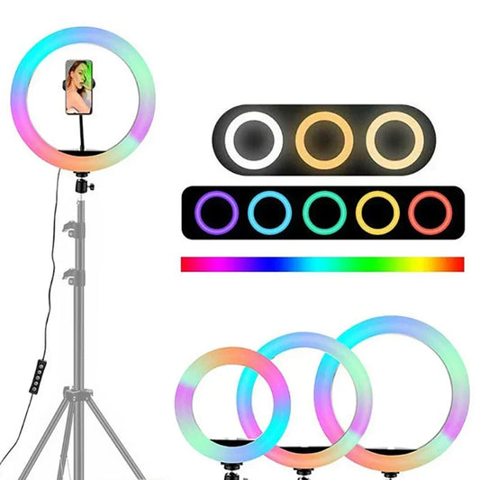 RGB Ring Licht Circulair Licht Voor Smartphone Mobiele LED Video Ring Licht Productie Youtube/tiktok Fotografie Verlichting