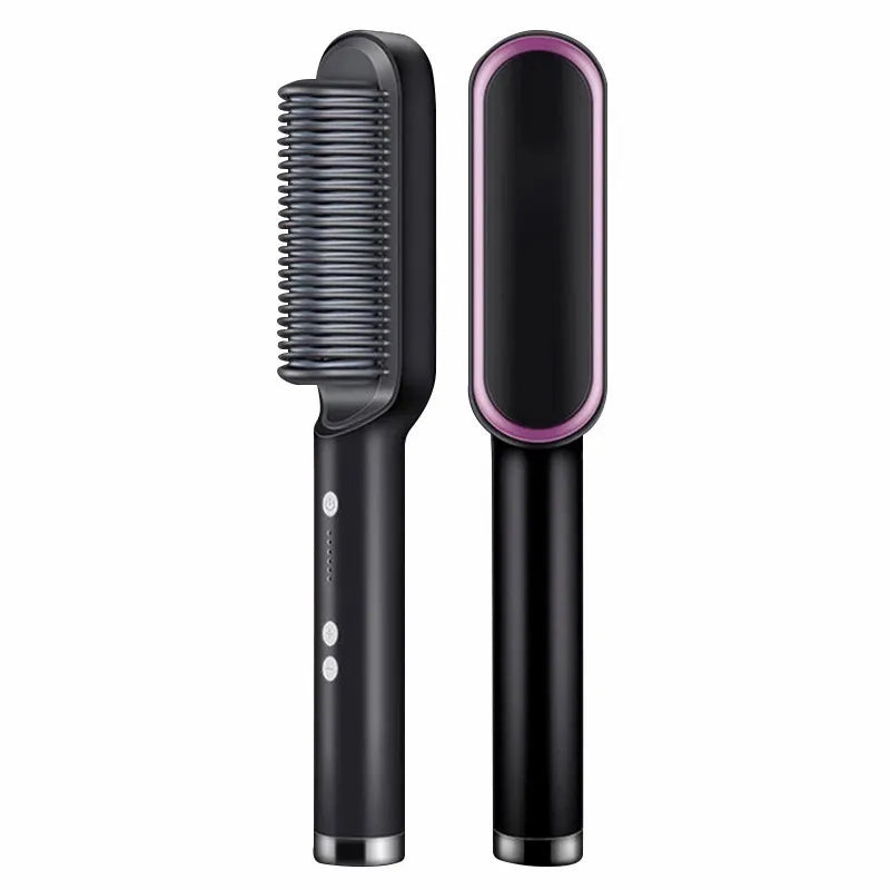 2-in-1 Portable Hair straightener Electric hair straightening comb PTC multi-function mini quick hot hair straightener