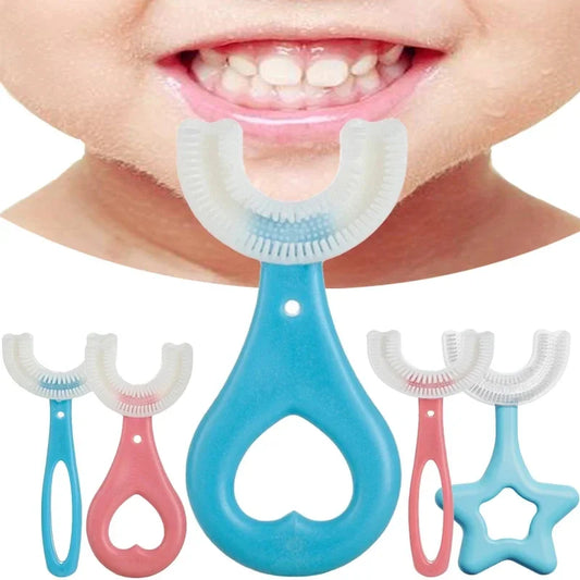 Baby Toothbrush Children 360 Degree U-shaped Child Soft Silicone Toothbrush Health Care Kids Teeth Oral Care Cleaning