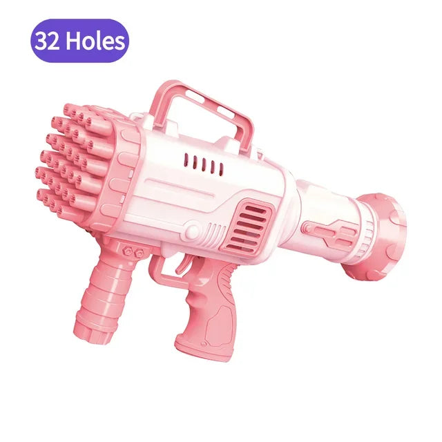 32 Holes Bubble Bazooka Gun Rocket Soap Bubbles Machine Gun Shape Automatic Blower Outdoor Toys Gifts for Children Bubble Gun