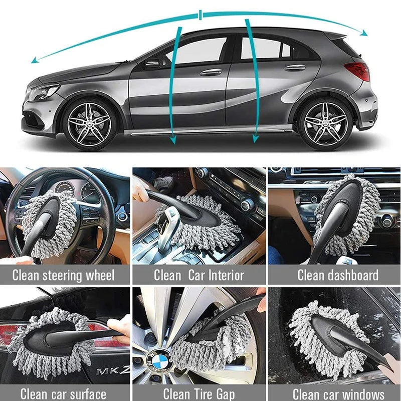 Multifunctional Car Collector Cleaning Tools Duster Mop Bristles Dust Cleaner Microfiber Auto Exterior Interior Clean Wash Brush