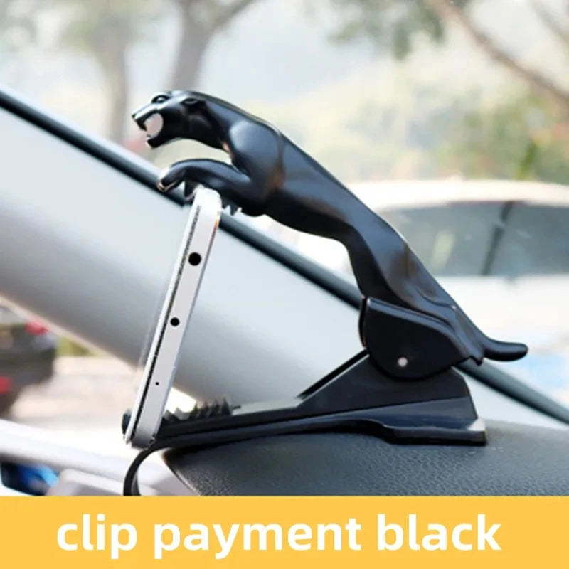 Car phone stand New Jaguar Cheetah HUD car phone stand Leopard phone GPS stand 360 degree installation adjustable clip stand