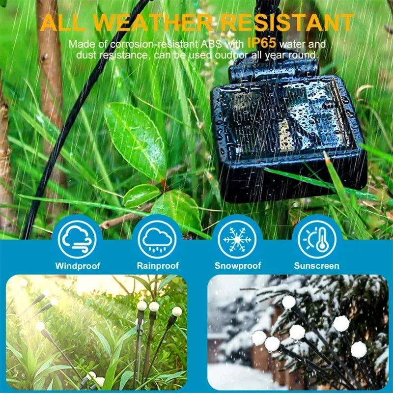 Solar Garden Lamp Outdoor Landscape Patio Decoration Lights 6/8 LEDs Waterproof Firework Firefly Lawn Lamps for Courtyard Street