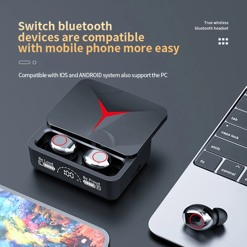 M90 TWS Earphone Bluetooth 5.3 Wireless Headphones Hifi Stereo Ps4 Headset Gamer E-Sports Earbuds Hearing Aids With Mic Handfree