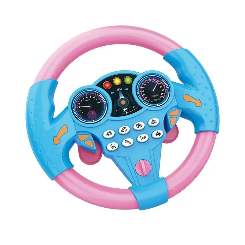 Shining Simulation Steering Wheel Toy Children Early Education Copilot Stroller Steering Wheel Vocal Toys