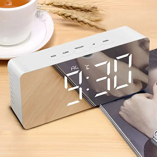 2024High Quality cool gadgets Led  Digital Snooze Display Time Desk Alarms Mirror Clocks Led Mirror Clock  Table alarms clock