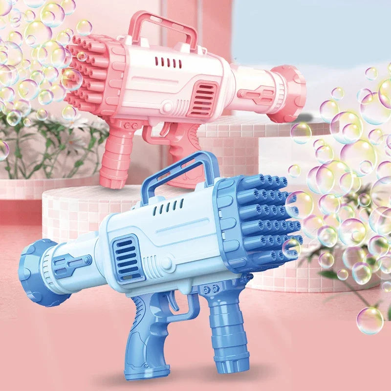 32 Holes Bubble Bazooka Gun Rocket Soap Bubbles Machine Gun Shape Automatic Blower Outdoor Toys Gifts for Children Bubble Gun