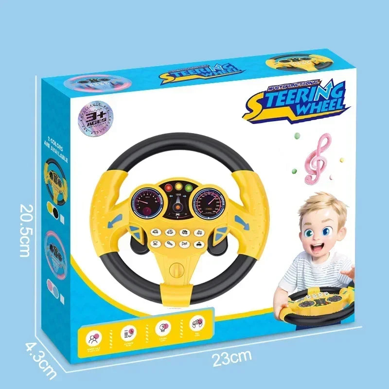 Shining Simulation Steering Wheel Toy Children Early Education Copilot Stroller Steering Wheel Vocal Toys