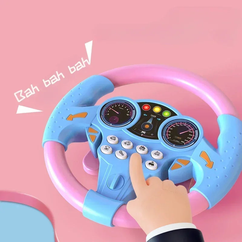 Shining Simulation Steering Wheel Toy Children Early Education Copilot Stroller Steering Wheel Vocal Toys