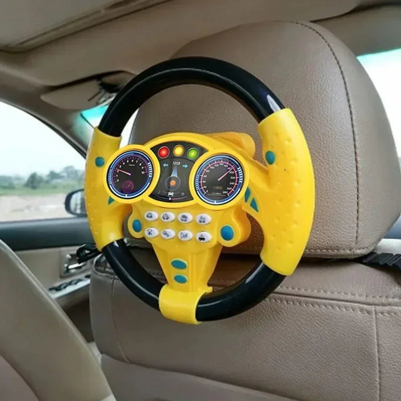 Shining Simulation Steering Wheel Toy Children Early Education Copilot Stroller Steering Wheel Vocal Toys