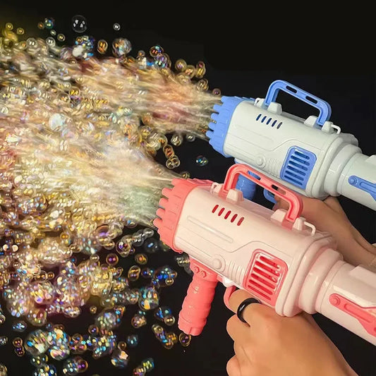 32 Holes Bubble Bazooka Gun Rocket Soap Bubbles Machine Gun Shape Automatic Blower Outdoor Toys Gifts for Children Bubble Gun