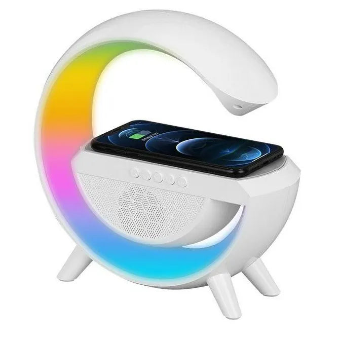 3 In1 Wireless Bluetooth Speaker Intelligent Atmosphere Light Wireless Charger 360 Stereo Surround Multiple Interfaces Speaker