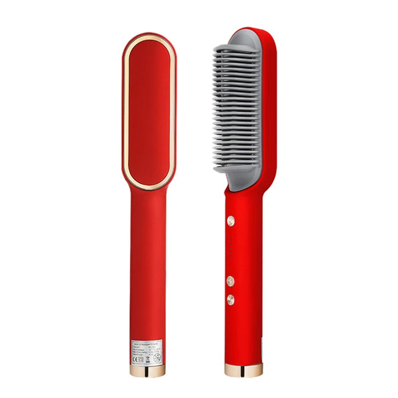 2-in-1 Portable Hair straightener Electric hair straightening comb PTC multi-function mini quick hot hair straightener