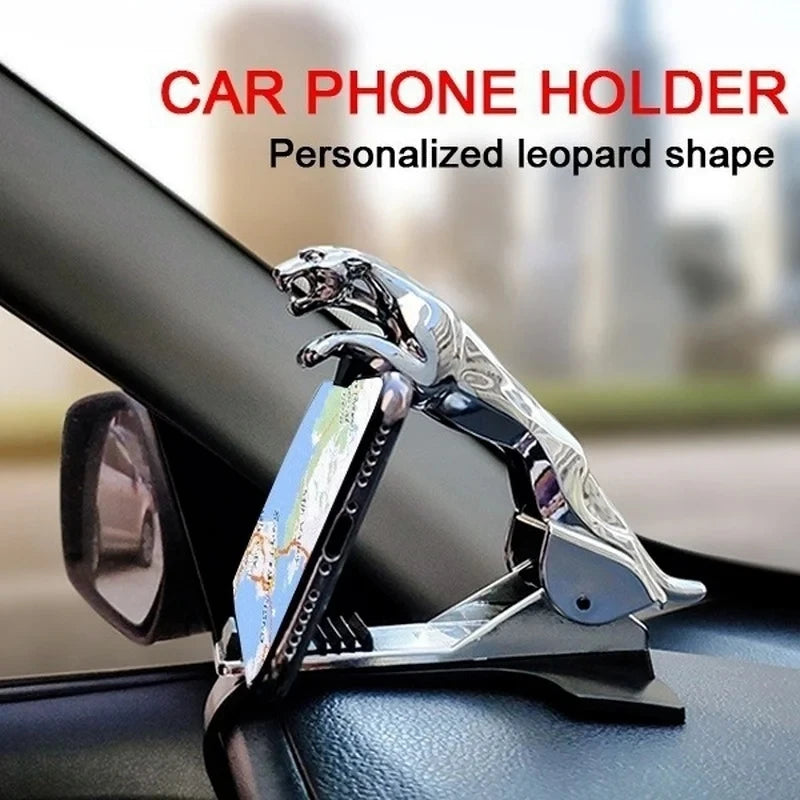 Car phone stand New Jaguar Cheetah HUD car phone stand Leopard phone GPS stand 360 degree installation adjustable clip stand