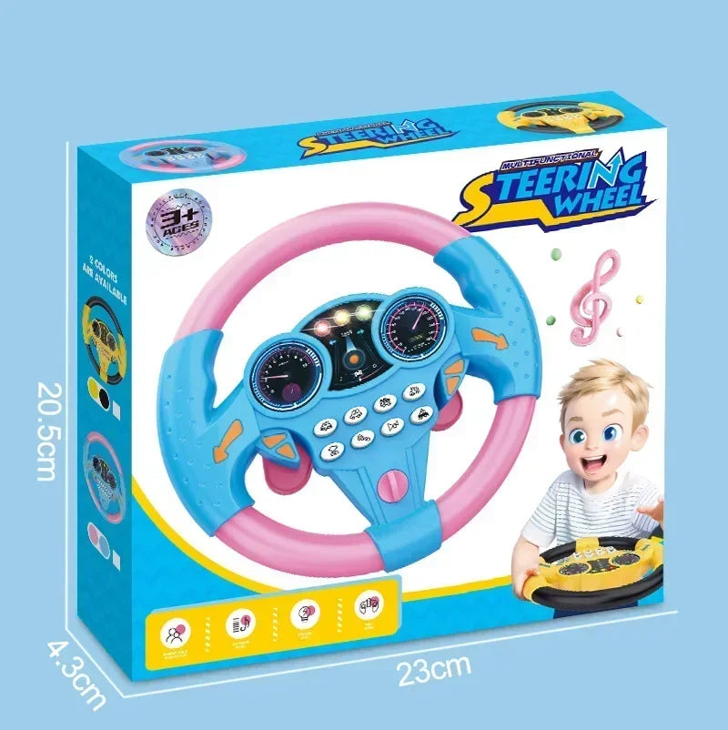 Shining Simulation Steering Wheel Toy Children Early Education Copilot Stroller Steering Wheel Vocal Toys