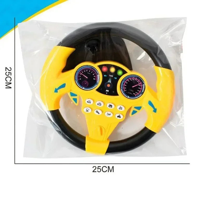 Shining Simulation Steering Wheel Toy Children Early Education Copilot Stroller Steering Wheel Vocal Toys