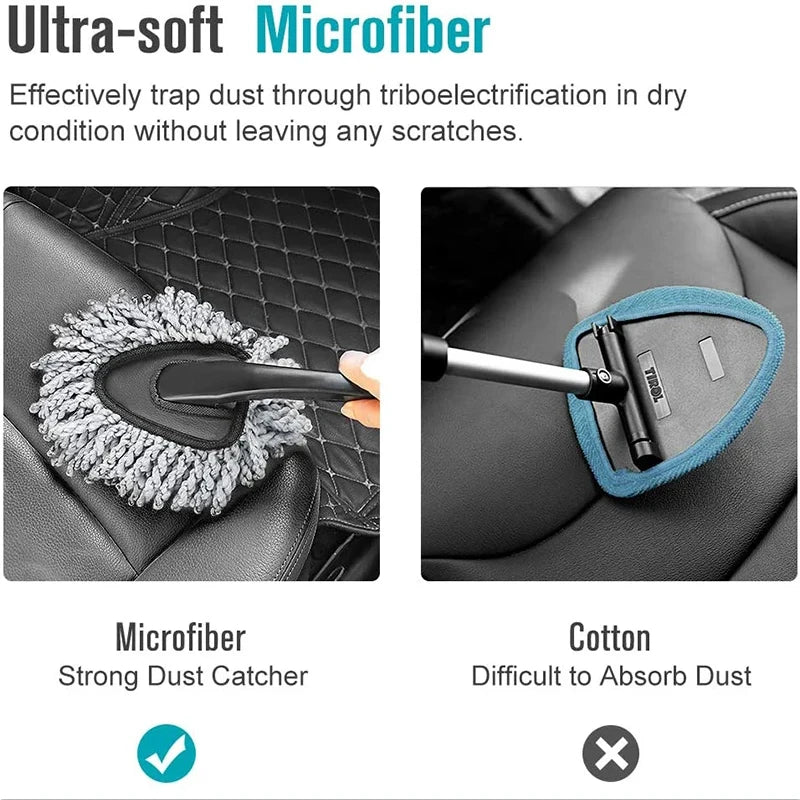 Multifunctional Car Collector Cleaning Tools Duster Mop Bristles Dust Cleaner Microfiber Auto Exterior Interior Clean Wash Brush