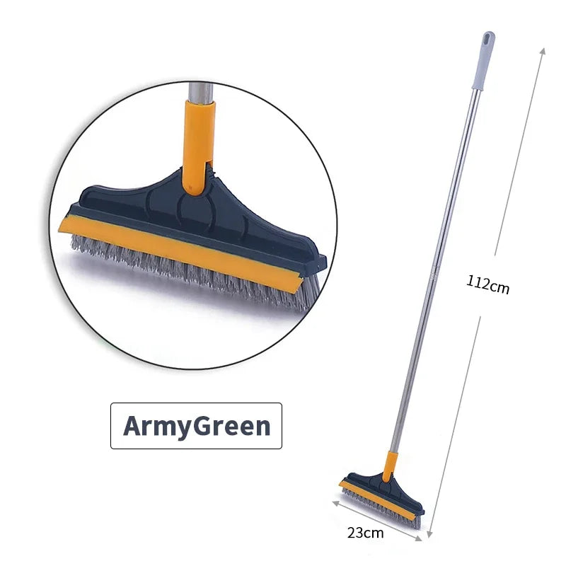 2 in 1 Adjustable V-Shape Cleaning Brush Floor Scrub Magic Broom With Long Handle and Squeegee Bathroom Tile Window Clean Tools