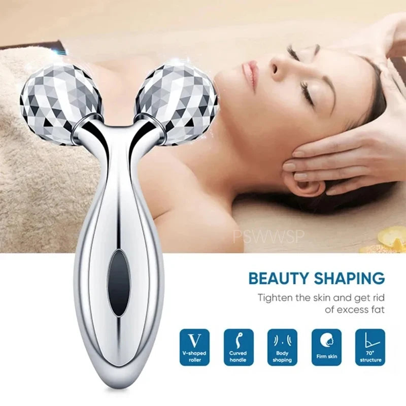 3D Facial Roller Massage Y Shape Face Lifting Massage 360 Rotate Full Body Musle Massage Relaxation Beauty Health Massge Roller