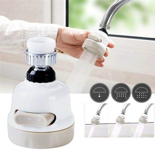 360 Degree Rotating Water-Saving Faucet Aerator, 3-Gear Adjustable Head Nozzle For Kitchen, Bathroom