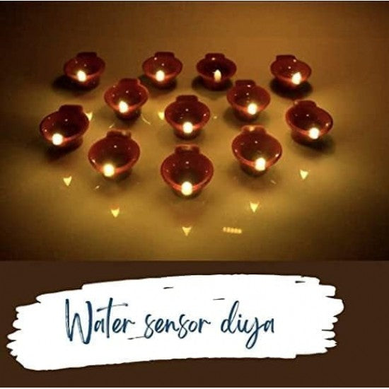 Led Light Water Sensor Diya No Electricity Needed, Artificial Flameless Candle Panti Best for Decorations for All Occasions Ganapati Navratri Diwali