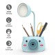 LED Table Lamp - Plastic 3 in 1 USB Chargeable Led Light Table Night Lamp for Kids Bedroom with Pencil Sharpener & Pen Holder Stand for Girls & Boys (Multicolor)