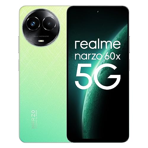 realme narzo 60X 5G（Stellar Green, 4GB, 128GB Storage） Up to 2TB External Memory | 50 MP AI Primary Camera | Segments only 33W Supervooc Charge
