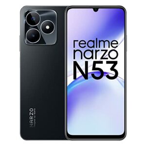 realme narzo N53 (Feather Black, 4GB+64GB) 33W Segment Fastest Charging | Slimmest Phone in Segment | 90 Hz Smooth Display